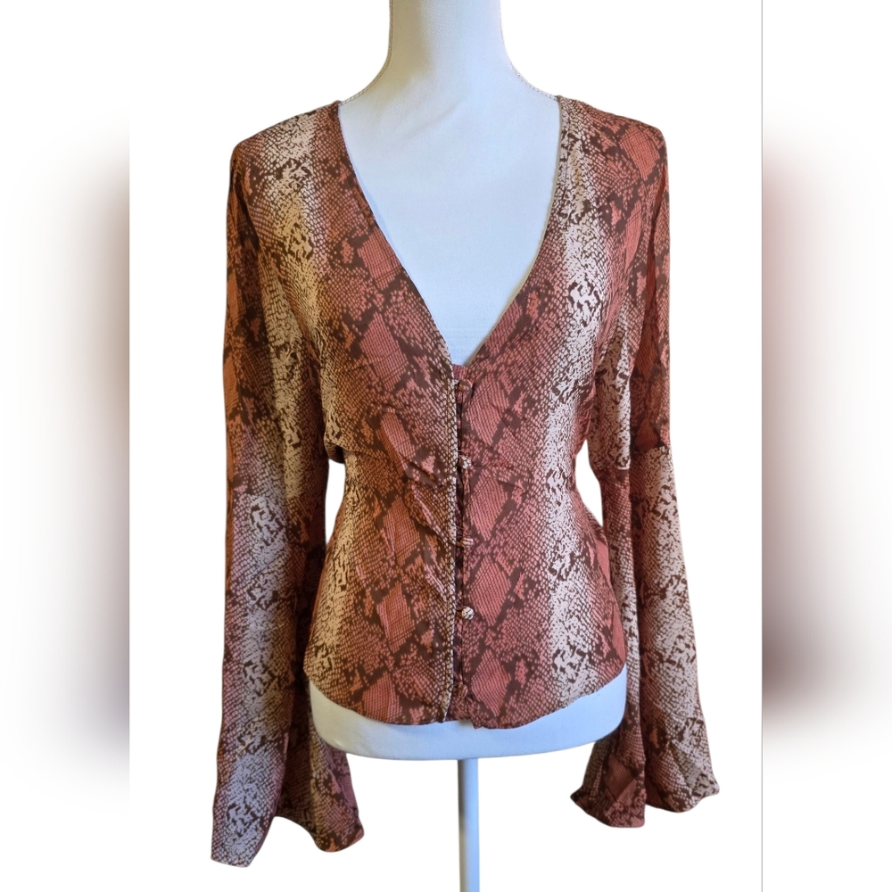 Voge Botique Snake Print Blouse